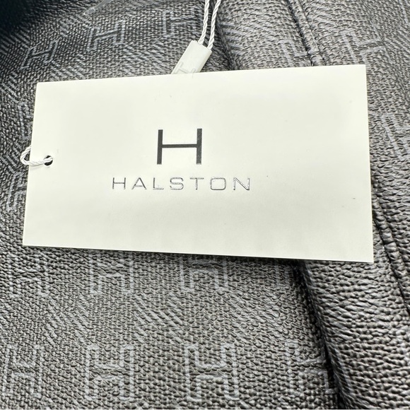 H Halston Logo Quilted Backpack – Black & Gold Chain Accent | MSRP $128 main image 2